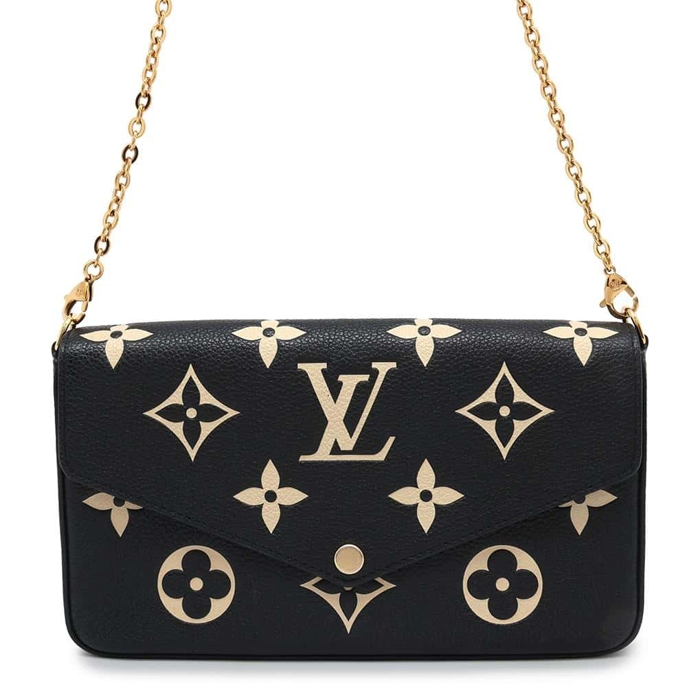 Louis Vuitton Chain Wallet Monogram Empreinte Pochette Felicie Black